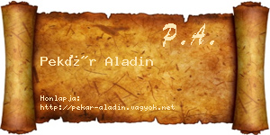 Pekár Aladin névjegykártya